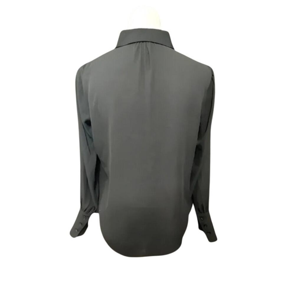 Halogen Collared Button Down Blouse Sheer Long Sl… - image 4